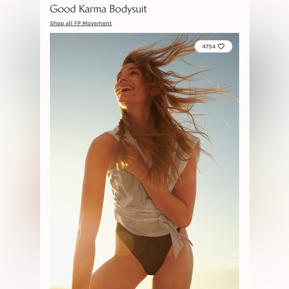 NWOT Free People Good Karma bodysuit - Picture 3 of 5